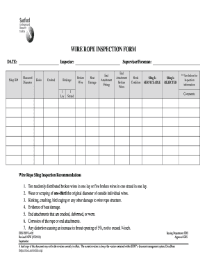 Wire Rope Inspection Checklist PDF  Form