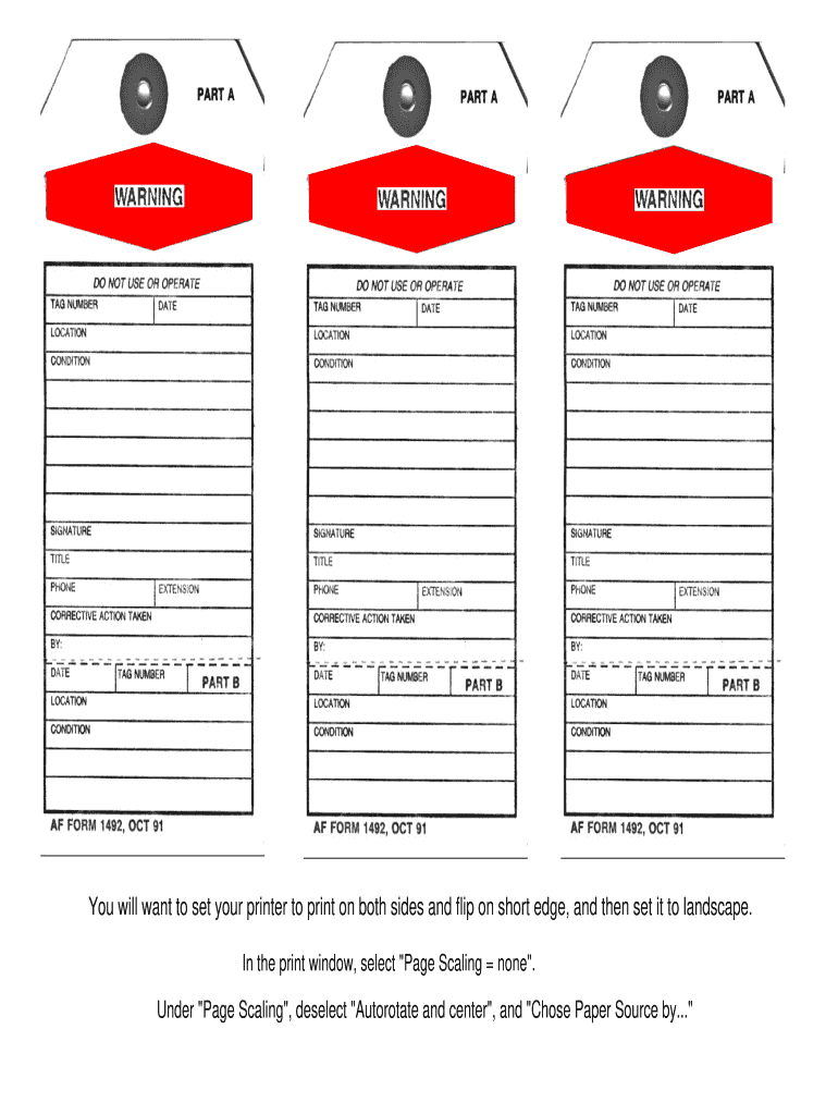  Af Form 1492 1991-2024