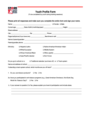 Youth Profiling Form