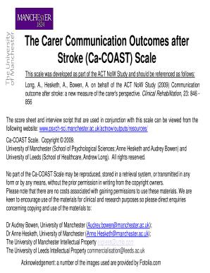 Communication Outcomes After Stroke Scale PDF  Form