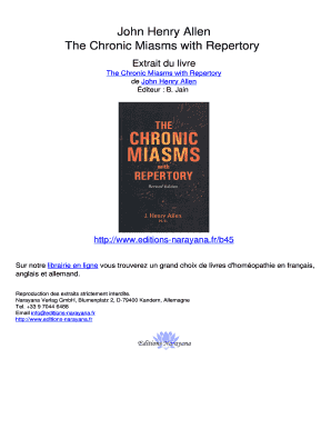 J H Allen Chronic Miasms PPT  Form