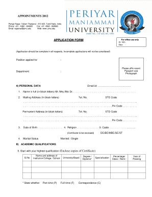 Pmu Application Form