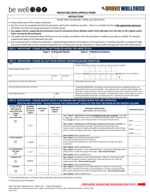 Bravo Wellness Screening Form