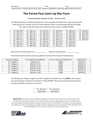 Contoh Catch Up Plan  Form