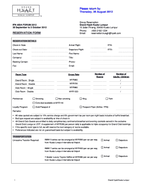 Hyatt Online Application  Form