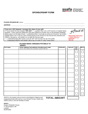 Ssafa Sponsorship Form New Logo Ssafa Org