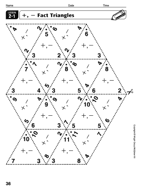 LESSON Fact Triangles 2 1 Mgsd70org  Form