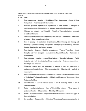 Farm Management Lecture Notes PDF  Form