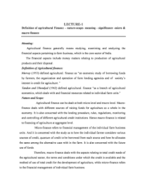 Scope of Agricultural Finance  Form