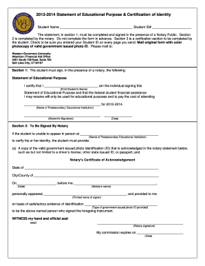 Statement of Educational Purpose Amp Wgu  Form