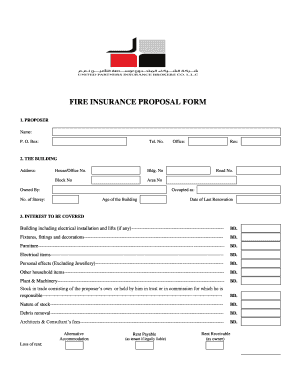 Fire Insurance Format