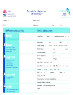 Isbar Template  Form