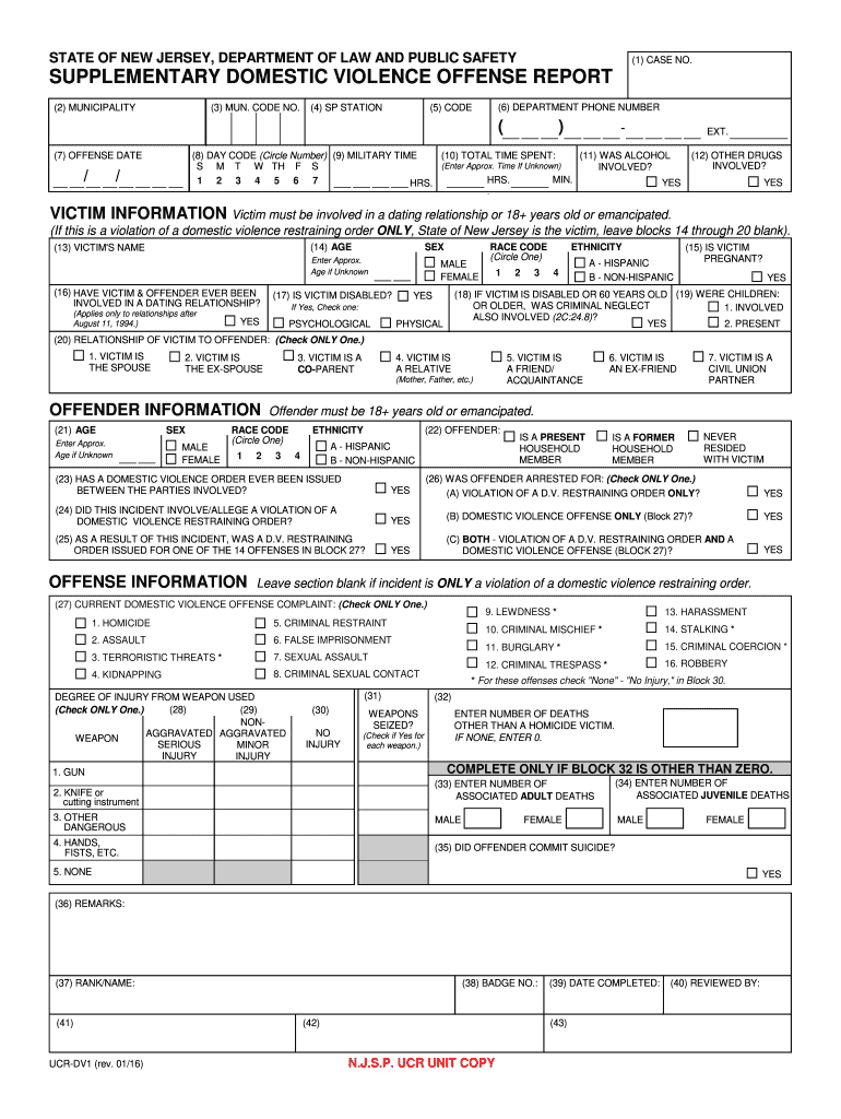  Police Report Nj 2016-2024