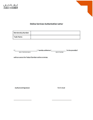 Online Services Authorization Letter Dubai Chamber  Form