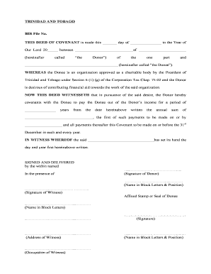 Deed of Covenant Template  Form