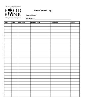 Pest Management for Canabis Logs  Form