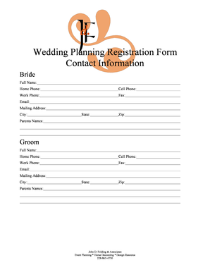 Wedding Registration Form