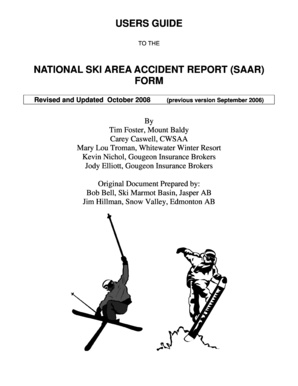 NATIONAL SKI AREA ACCIDENT REPORT SAAR FORM