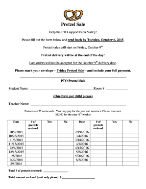 Pretzel Sale Flyer  Form