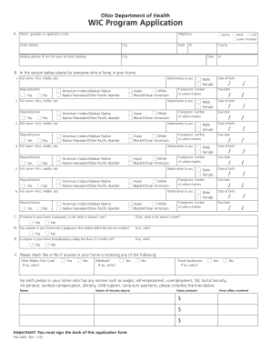  Ohio Department of Health WIC Program Application 2010