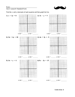 Standard Form Linear Equation Worksheet