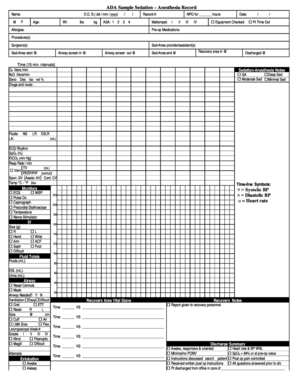 Consious Sedationn Records Sheet  Form