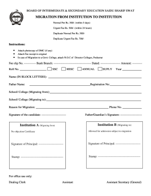 Bise Swat Migration Form