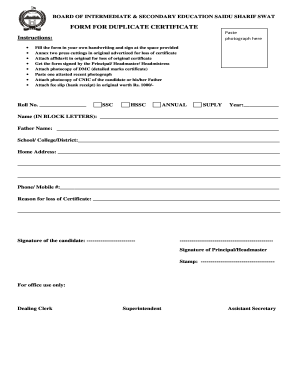 Download PDF File Here BISE Swat Boardresult Net  Form