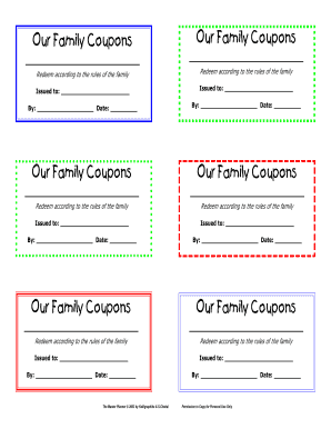 Family Coupons  Form