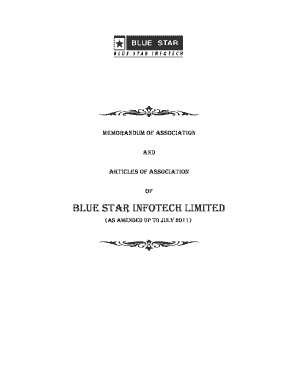 MEMORANDUM of ASSOCIATION and ARTICLES of Bsilcom  Form