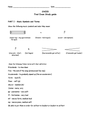 Choir Final Exam  Form