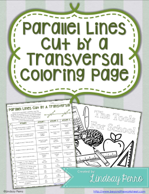 Parallel Lines Cut by Transversal Coloring Activity Answer Key  Form