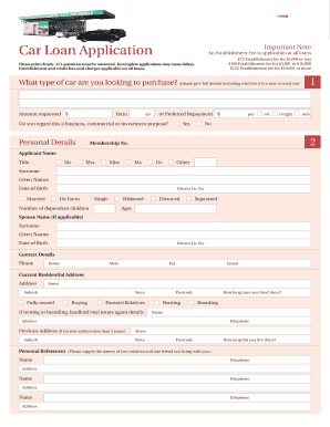 Car Loan Application  Form
