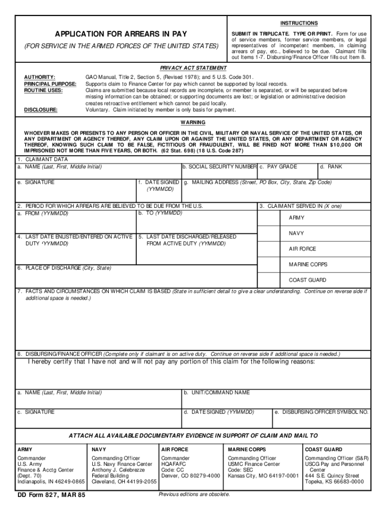 Dd827  Form