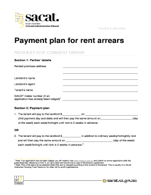 Rent Arrears Payment Plan Template  Form