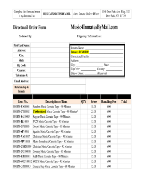 Music by Mail  Form