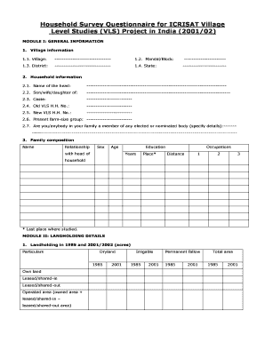 Household Survey Format