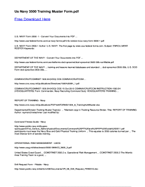 Navy Training Muster Sheet  Form