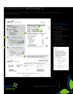 Just Energy Bill Sample  Form