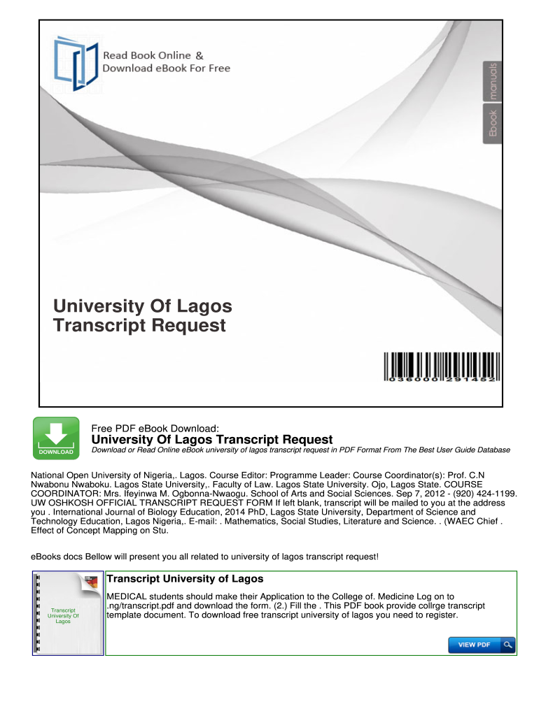 Nigerian Secondary School Transcript Sample  Form