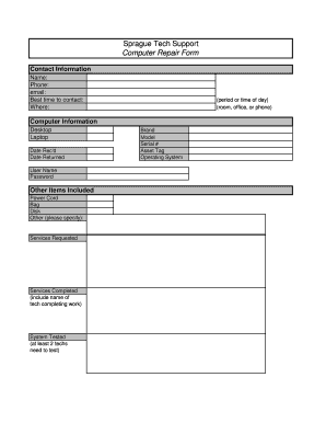 Computer Repair Form PDF