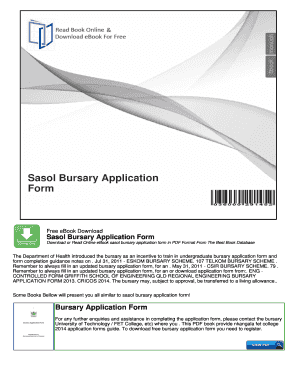 Sasol Bursary Application Forms