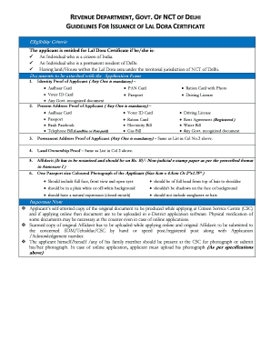 Lal Dora Certificate  Form