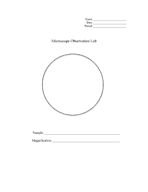 Microscope Observation Worksheet  Form