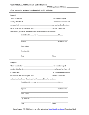 Good Moral Character Certificate Sample PDF  Form
