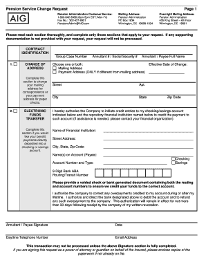 Service Change Request Form