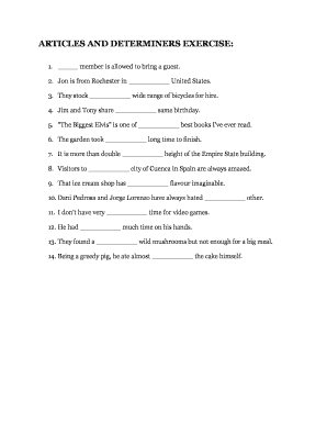 Determiners Exercises  Form