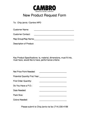 Product Sample Request Form