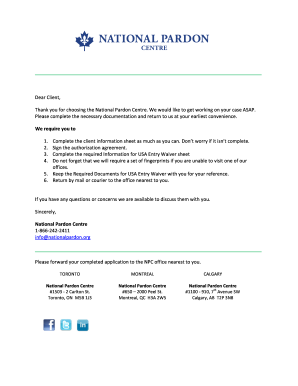 Letterhead Template National Pardon Centre  Form