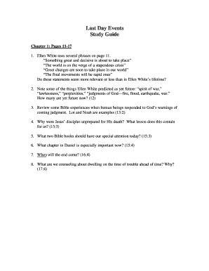  Last Day Events Study Guide PDF 2001-2024